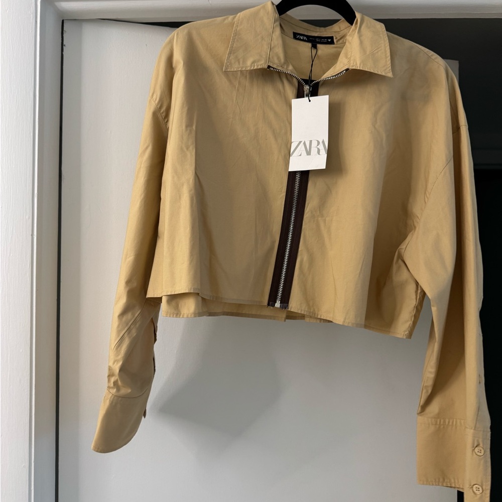 NWT Zara Beige Collared Jacket